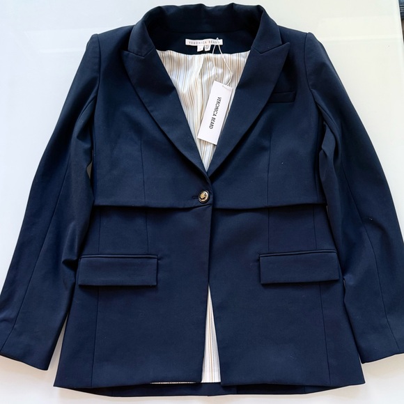 Veronica Beard Mori Tiered Dickey Blazer — Navy Blue, Size 10 (NWT!) - Picture 10 of 14